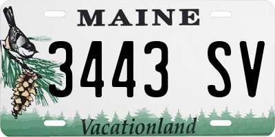 ME license plate 3443SV