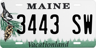 ME license plate 3443SW