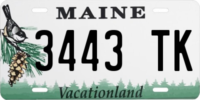 ME license plate 3443TK