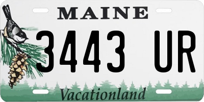 ME license plate 3443UR