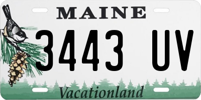 ME license plate 3443UV
