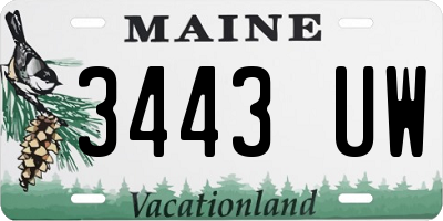 ME license plate 3443UW