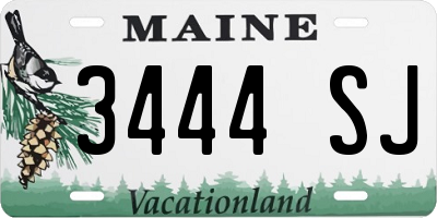 ME license plate 3444SJ