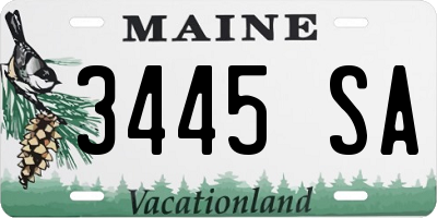 ME license plate 3445SA