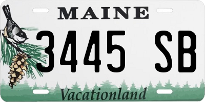 ME license plate 3445SB
