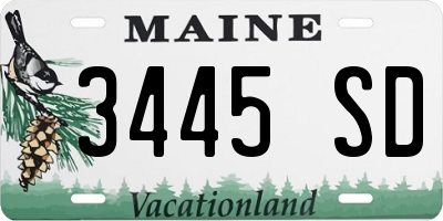 ME license plate 3445SD
