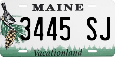 ME license plate 3445SJ