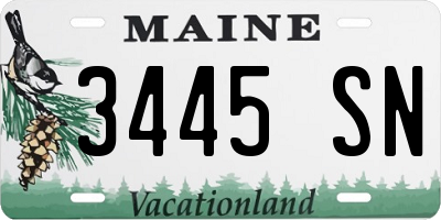 ME license plate 3445SN