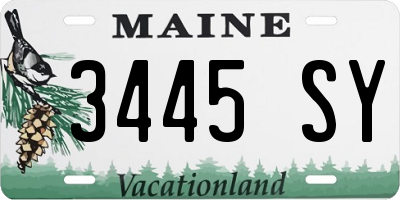 ME license plate 3445SY