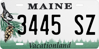 ME license plate 3445SZ