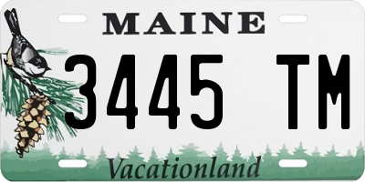 ME license plate 3445TM
