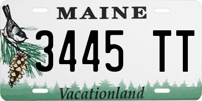 ME license plate 3445TT