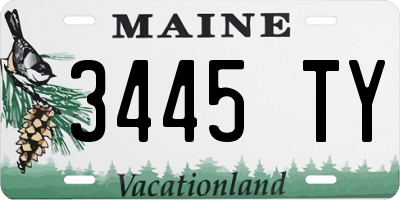 ME license plate 3445TY