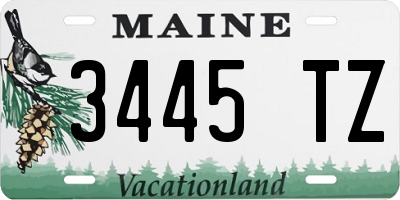 ME license plate 3445TZ