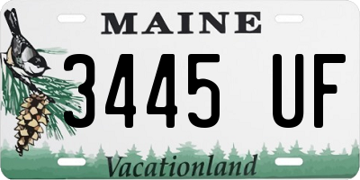 ME license plate 3445UF