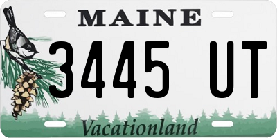 ME license plate 3445UT