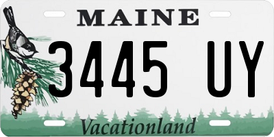 ME license plate 3445UY