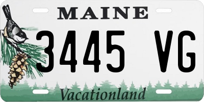 ME license plate 3445VG