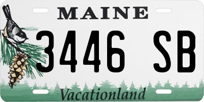 ME license plate 3446SB