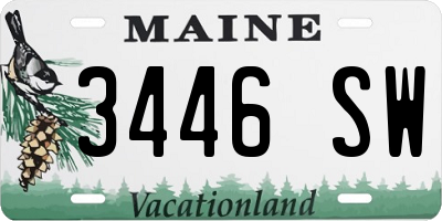 ME license plate 3446SW