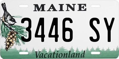 ME license plate 3446SY