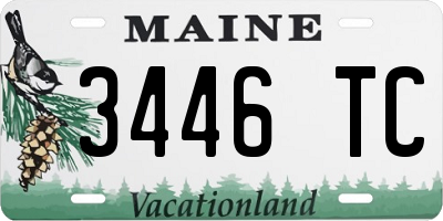 ME license plate 3446TC