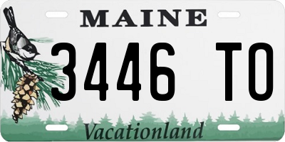 ME license plate 3446TO