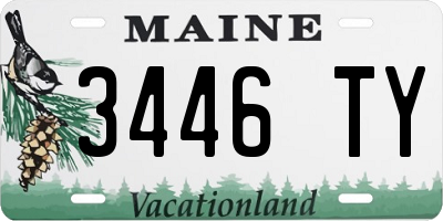 ME license plate 3446TY