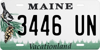 ME license plate 3446UN