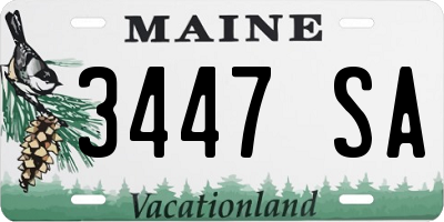 ME license plate 3447SA