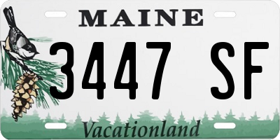 ME license plate 3447SF