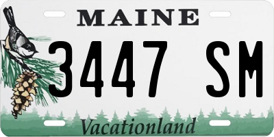 ME license plate 3447SM
