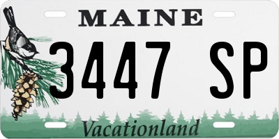 ME license plate 3447SP