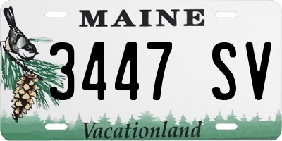 ME license plate 3447SV