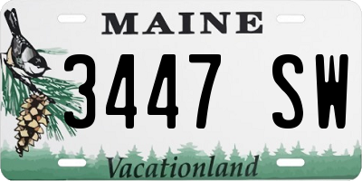 ME license plate 3447SW