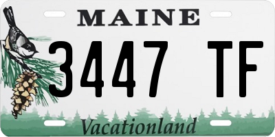 ME license plate 3447TF