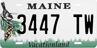 ME license plate 3447TW