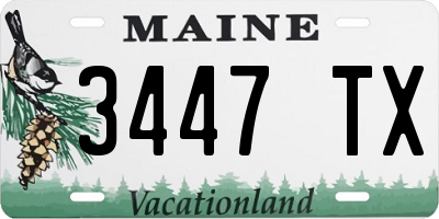 ME license plate 3447TX