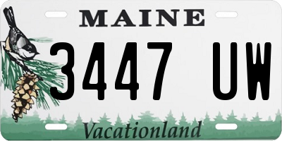 ME license plate 3447UW