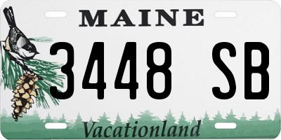 ME license plate 3448SB