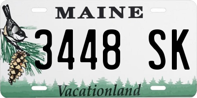 ME license plate 3448SK