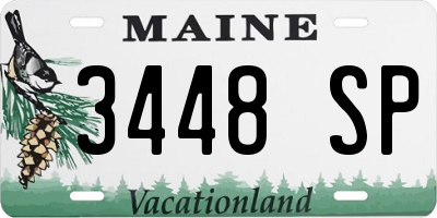 ME license plate 3448SP