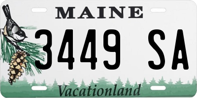ME license plate 3449SA
