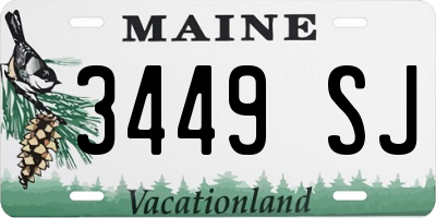 ME license plate 3449SJ