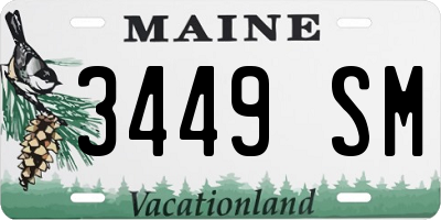 ME license plate 3449SM