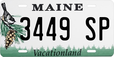 ME license plate 3449SP