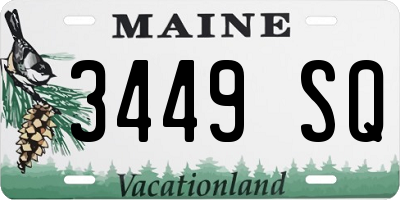 ME license plate 3449SQ