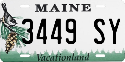 ME license plate 3449SY