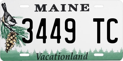 ME license plate 3449TC