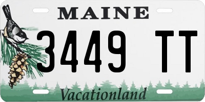ME license plate 3449TT